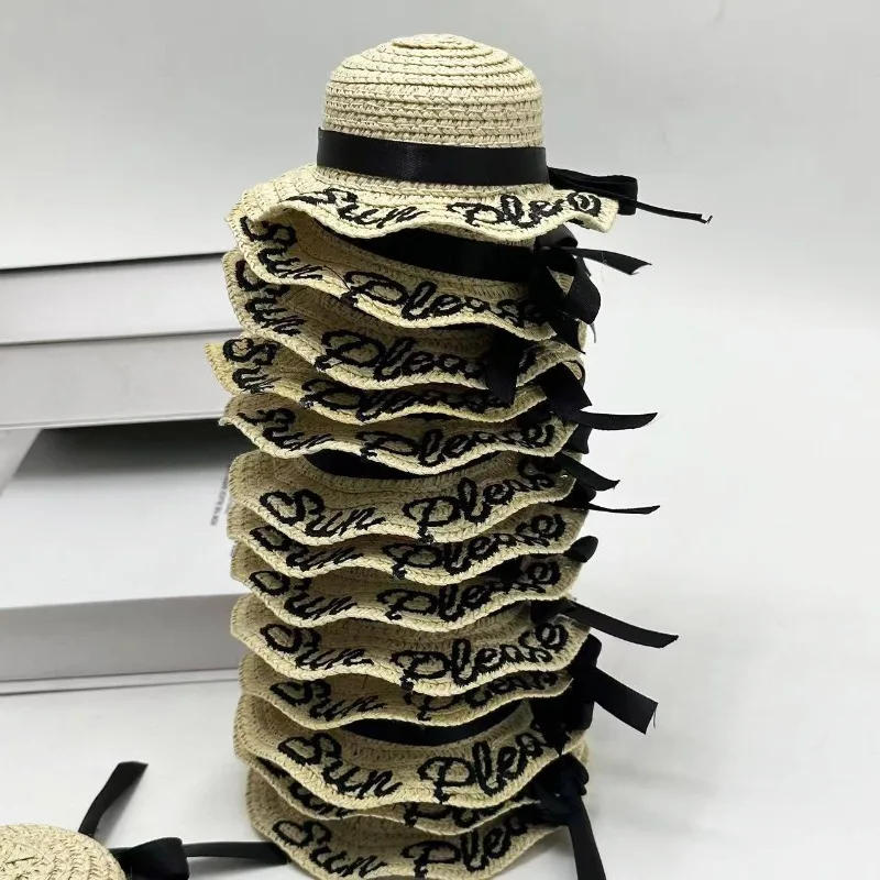 Description Picture 4 of itemSummer Pet Hats Sun Protection Straw Art Caps Bow Travel Hat Products Creative Miniature Decoration Accessory Dog Cat Caps