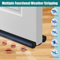 93/96cm Under Door Draft Blocker Weather Stripping Sweep Draught Excluder Stopper Soundproof Noise Insulator Doors Bottom Gu