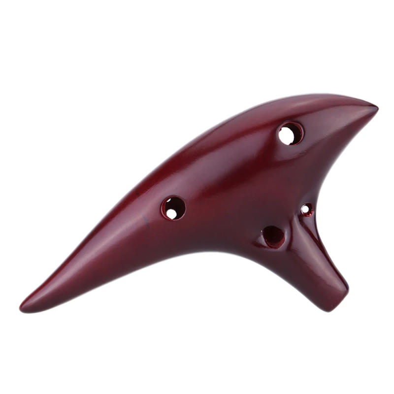 Description Picture 6 of item12 Holes Ceramic Ocarina Flute Alto C Smoked Burn Submarine Style Musical Instrument with Music Score for Beginner