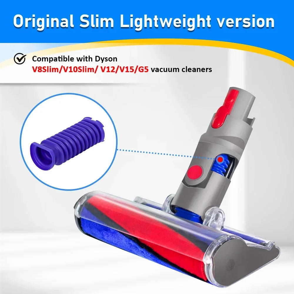 Description Picture 3 of itemFor Dyson V8 slim / V10 slim / V12 slim / SV18 / SV20 / SV10K Vacuum Cleaner Laser Soft Velvet Head Blue Hose Parts Replacement