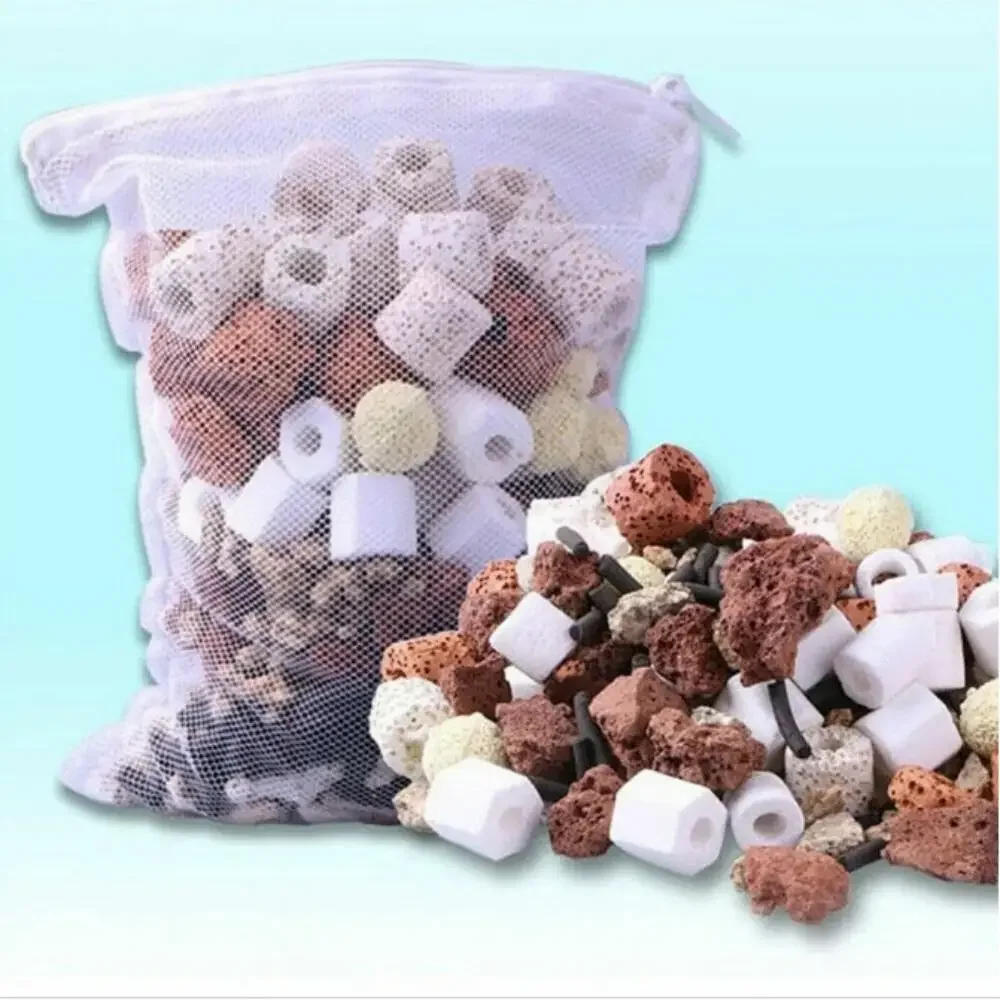 Description Picture 4 of item10Pcs Aquarium Filter Net Bags Anti-corrosion Zipper Reusable Fine Filter Aquarium Bio Bag Filters For Aquarium Fish Tanks