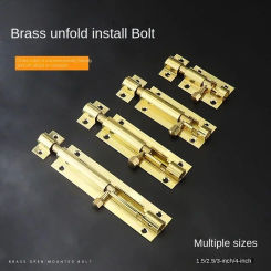 1 Pc 1.5/2/3/4 Inch Long Brass Door Latch Sliding Lock Bolt Latch Hasp Staple Gate Safety Lock Hardware  Drop Shipping
