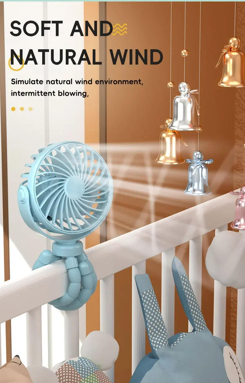 Description Picture 5 of itemMulti Functional Handheld Mini Octopus Fan Portable USB Charging Home Outdoor Stroller With Night Light Function Small Fan