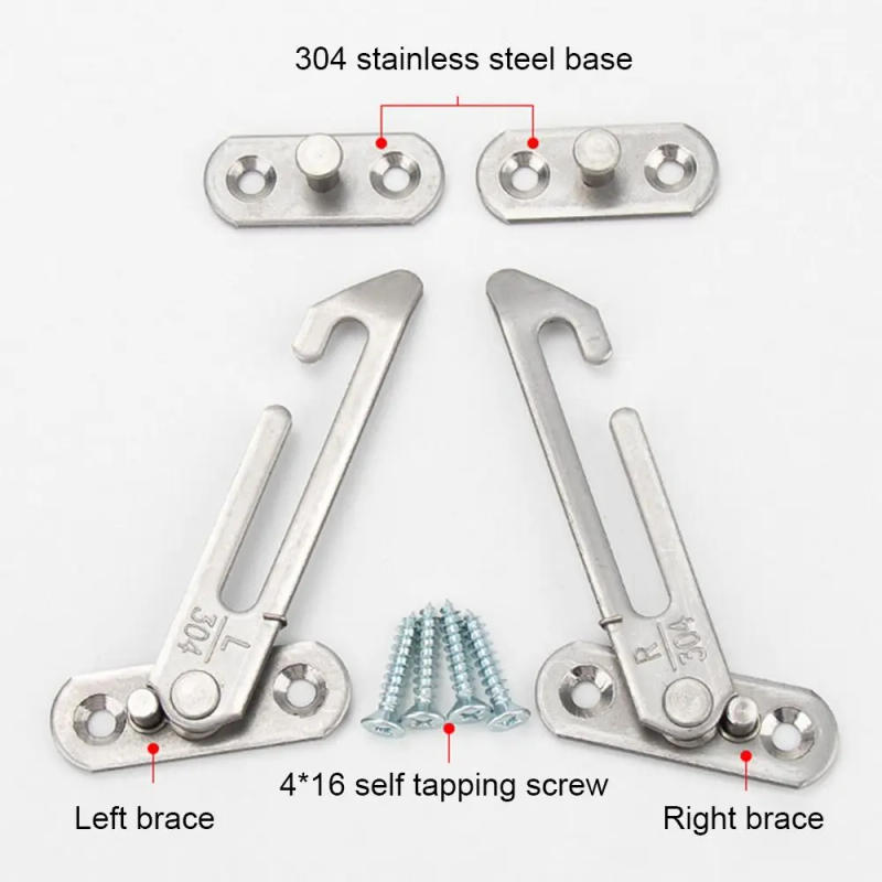 Description Picture 4 of itemAdjustable Window Hook Latches Strong Fixation Casement Blocking Window Support Locator Limiter Window Cabinet Locks Protector