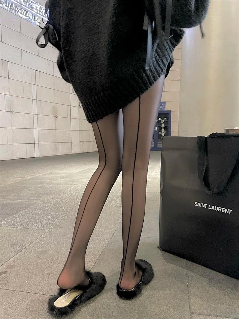 Description Picture 2 of itemSexy Women Tights Summer Seamless Nylon Thigh High Stockings Pantyhose Lingerie Sexy Striped Punk Streetwear Fishnet Stockings