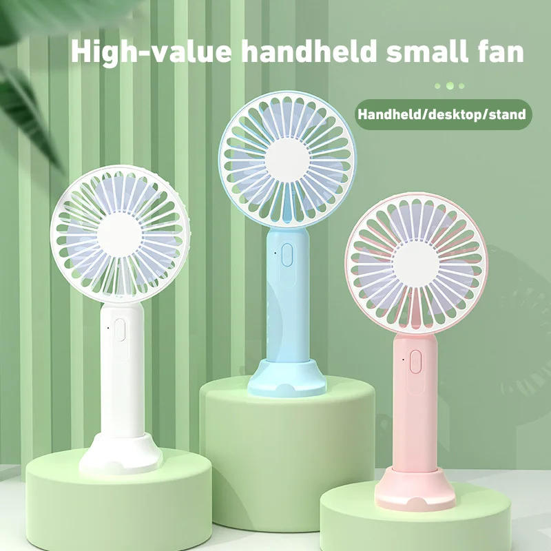 Description Picture 2 of item1pc New Portable Fan Office Desktop Multifunctional Folding Headed Small Electric Fan USB Mini Portable High Wind Pocket Fan
