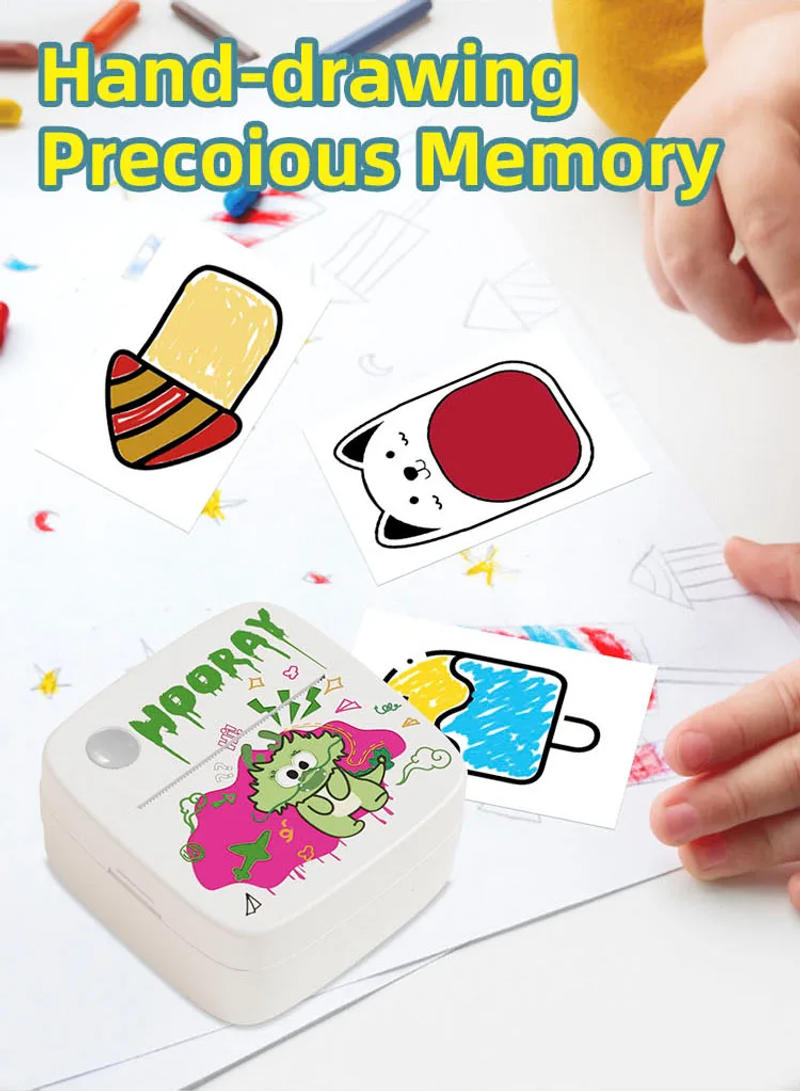 Description Picture 2 of itemMini Printers 16 Roll Kit 8 Roll Thermal Paper 8 Roll Sticker Paper Portable Label Maker Printer for DIY Note Photo Printing