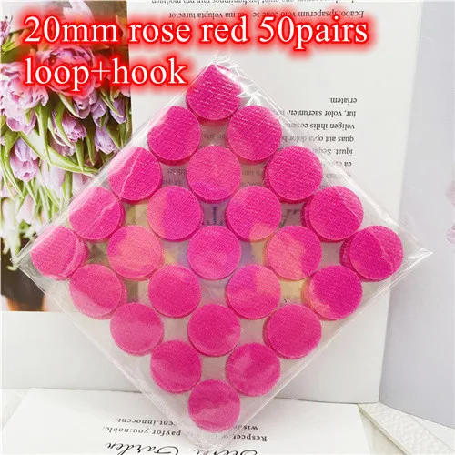 Description Picture 5 of itemSticker  Rose Red Round Dots Sticker Strong Self Adhesive Fastener Tape 10/15/20/25/30mm Nylon Hooks and Loops Adhesive Fastener