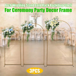 3PCS Wedding Arch Backdrop Stand Flower Display Frame for Wedding Ceremony Bridal Party Decoration 1.8/2.0/2.2M Height