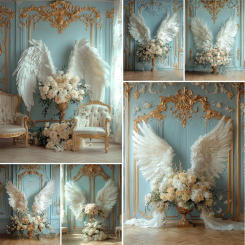 Angel Wings Theme Photography Background Baby Birthday Party Decoration Background Pregnant Woman Portrait Photo Studio Props