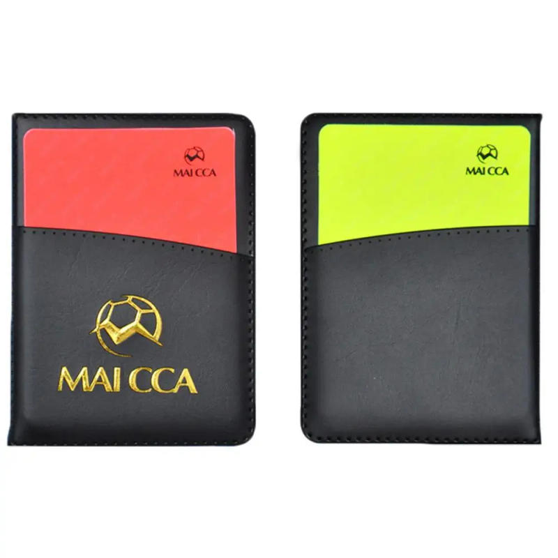 Description Picture 2 of itemSoccer Referee Record Book Fluorescent Red Yellow Cards With Leather Wallet And Pencil Recording Paper Football Equipment