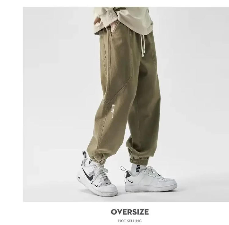 Description Picture 4 of itemHOUZHOU Japanese Cargo Pants Male Oversize Korean Khaki Outdoor Loose Casual Trousers Big Size Harajuku Streetwear Hip Hop 4XL