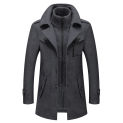 Winter Men's Wool Coat New Solid Color Cold Resistant Men Woolen Overcoat Double Collar Casual Trench Coat Male Oversized 4XL