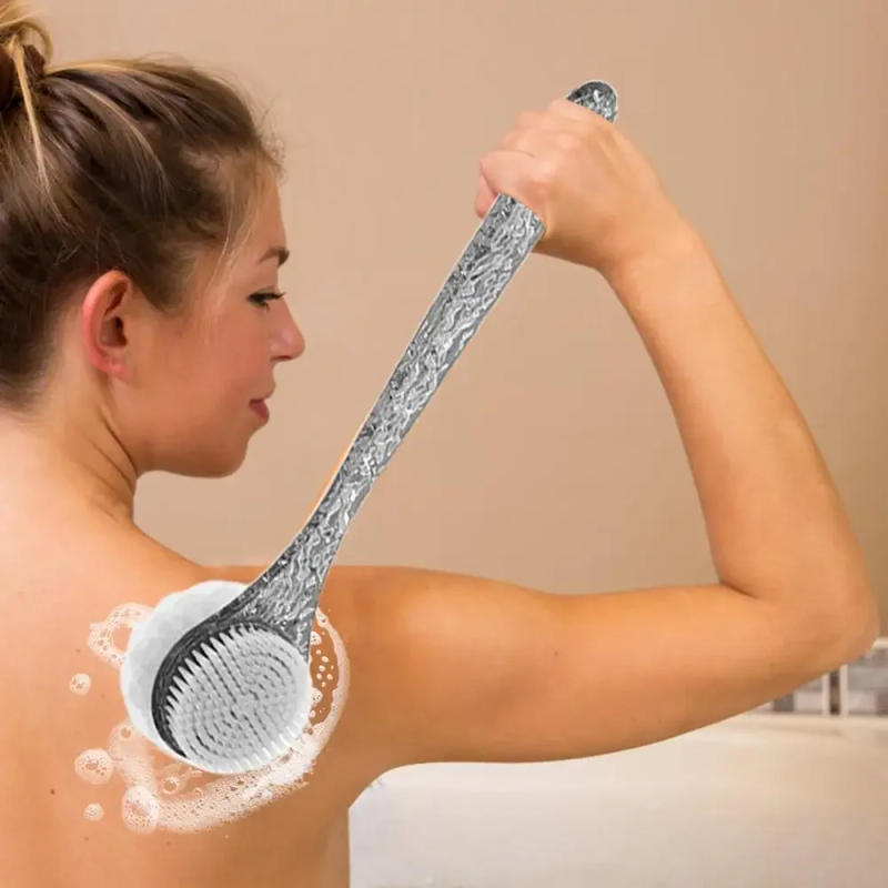 Description Picture 4 of item2 in 1 Soft Back Scrubber Brush Skin Massager Bath Shower Scrubbing Brush with Handle Body Wash Exfoliating Scrub Bath Supplie
