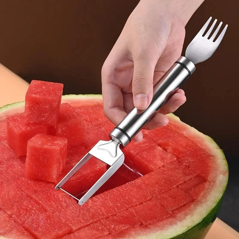 Description Picture 2 of itemStainless Steel Windmill Watermelon Cutter Artifact Salad Fruit Slicer Cutter Tool Watermelon Digger Kitchen Accessories Gadgets