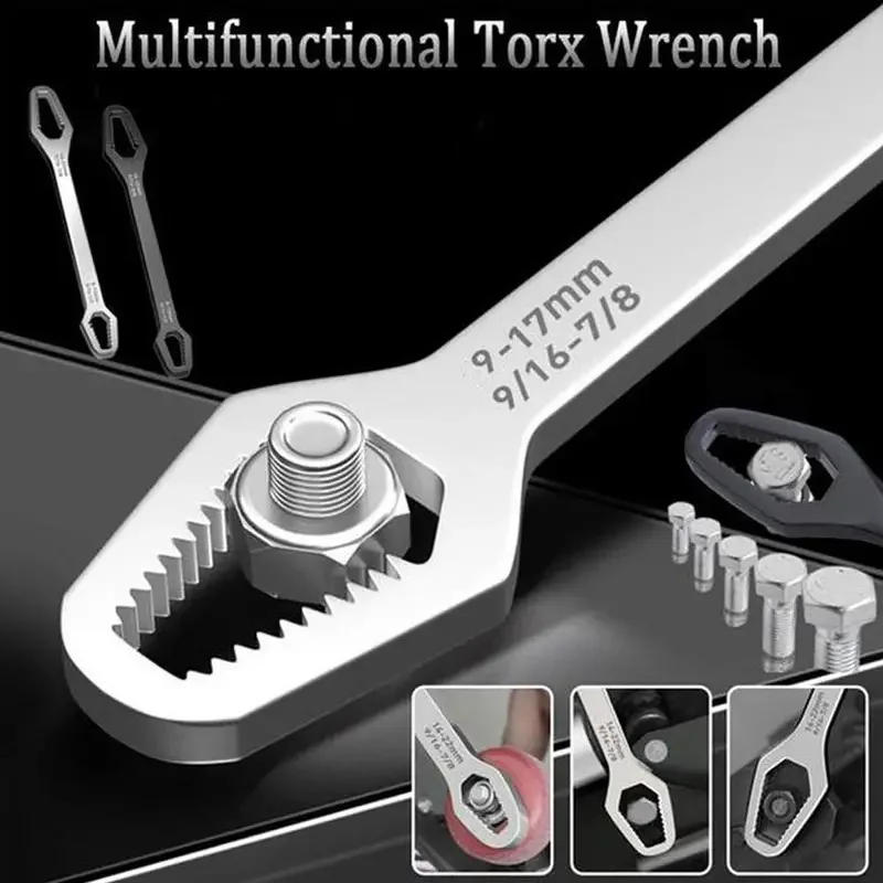 Description Picture 2 of item3-17mm Universal Torx Wrench Self-tightening Adjustable Glasses Wrench Board Double-head Torx Spanner Hand Tools
