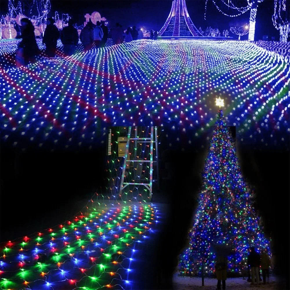 Description Picture 2 of itemNet Mesh Led Christmas Lights Outdoor Garden Fairy Lights Waterproof Garland LED String Lights for Wedding Decoration 3M/6M/12M