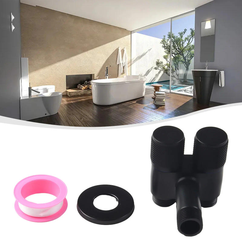 Description Picture 3 of itemG1/2 1 In Two Out Double Control Washing Machine Faucet Toilet Triangle Valve For Bathroom Toilet Bidet Sprayer Faucet Accessory