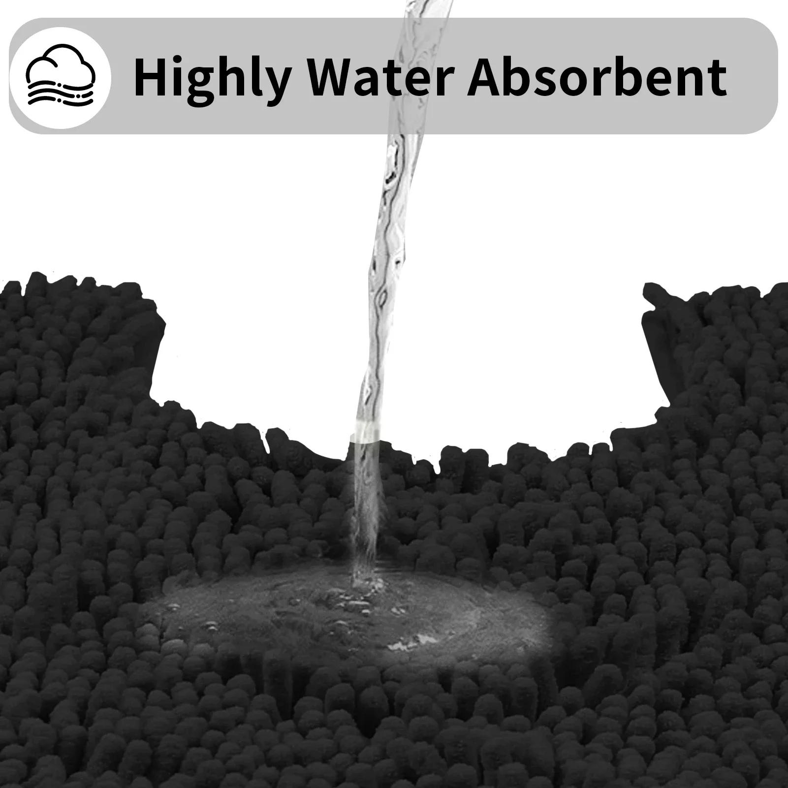 Description Picture 5 of itemToilet Rug U-Shaped Super Absorbent Chenille Bathroom Mats Non-Slip Backing Machine Washable For Bathrooms Floor Decoration