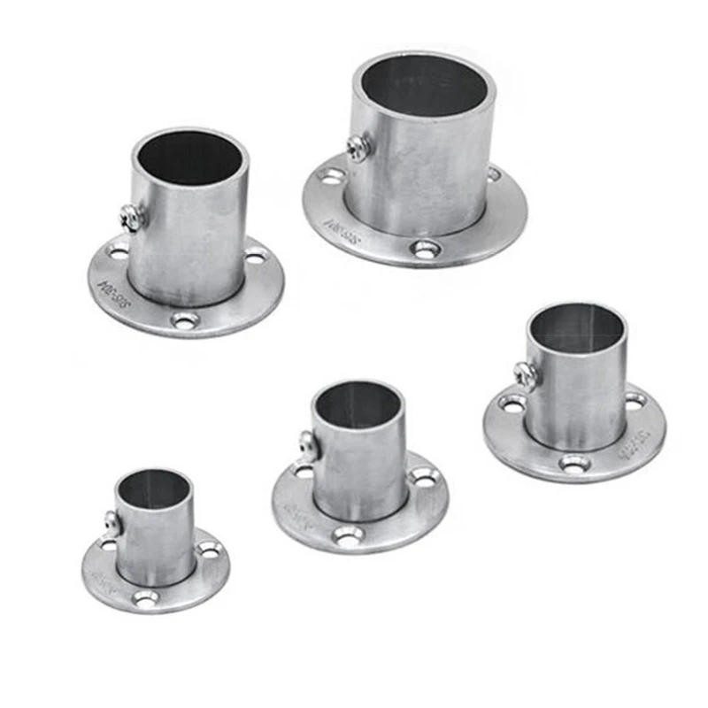 Description Picture 2 of itemStainless Steel Closet Wardrobe Rod Holder Socket End Support Bracket Flange for Wardrobe Curtain Cloth Rod 16mm-32mm R9UF
