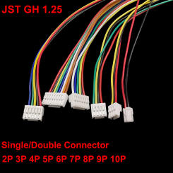 10Pcs JST GH 1.25 1.25mm 2/3/4/5/6/7/8/9/10Pin Male Plug Cable Wire Connector Single Double Head Electric Wire 150mm 28AWG