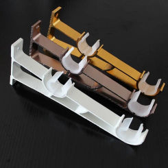1Pcs Single Double Hang Curtain Rod Bracket Fixing Clip Aluminum Alloy Rod Support Clamp Furniture Hardware Crossbar Hanger Hook