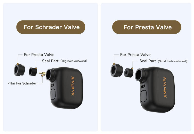 Description Picture 6 of itemAIRBANK Pocket SE Mini Portable Electric Pump For Bicycle Cordless Tire Presta Schrader Valve Bike Accessories Fast Charging