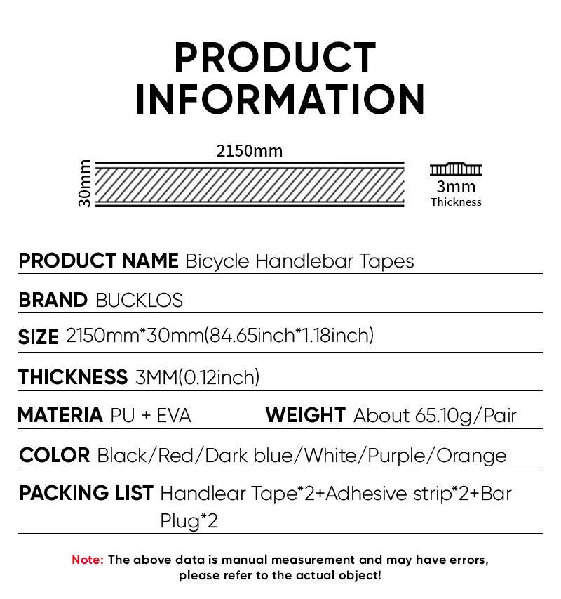 Description Picture 3 of itemBUCKLOS Road Bicycle Handlebar Tape Non-slip PU EVA Bike Handlebar Strap Racing Bike Drop Bar Tape Road Cycling Accessories