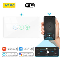 LoraTap Tuya Smart Curtain Switch Percentage Remote Control Google Assistant Alexa Home Automation