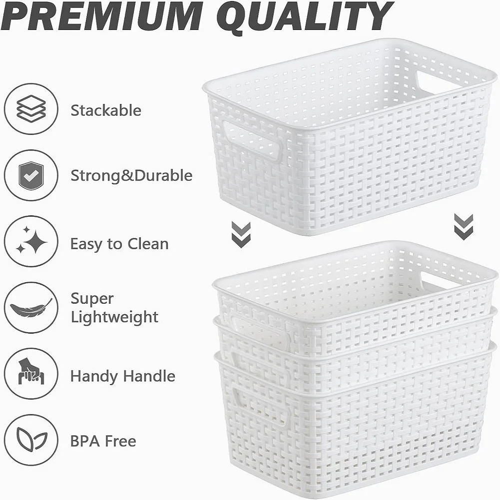 Description Picture 5 of itemPlastic Household Storage Basket Multipurpose Sundries Storage Basket Cosmetics Organizer Kitchen Bathrooms Storage Organizer