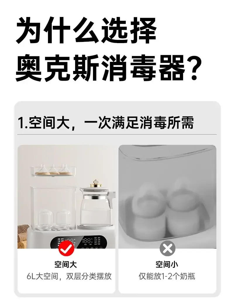 Description Picture 3 of itemHome Electric Kettle: Baby Thermostatic, Bottle Milk Adjustment, Steam Sterilization & Drying, Two-in-One Milk Warmer.