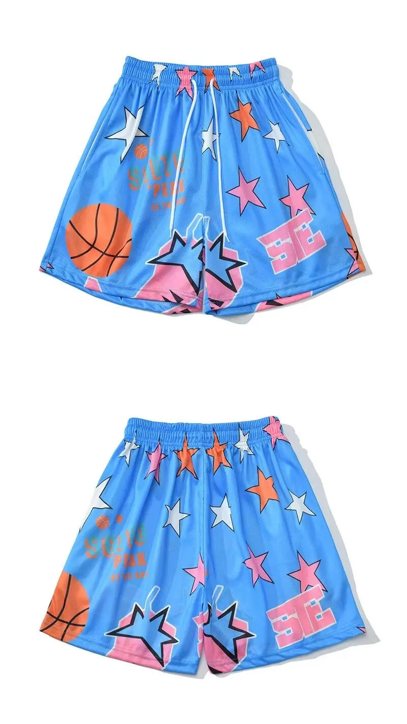 Description Picture 4 of itemFull Graphic Basketball Sports Short Pants New Men's Mesh Beach Shorts Daily Breathable Streetwear Men Clothing Gym Shorts 2024