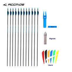 6/12/18 pcs new assembly ID6.2 pure carbon arrow 31 inch spine 300/800 Shooting Archery Hunting Bow Arrow accessories