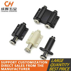 Push type rebound device, self-locking rebound device, magnetic suction cabinet door, magnetic suction button, spring magnetic s