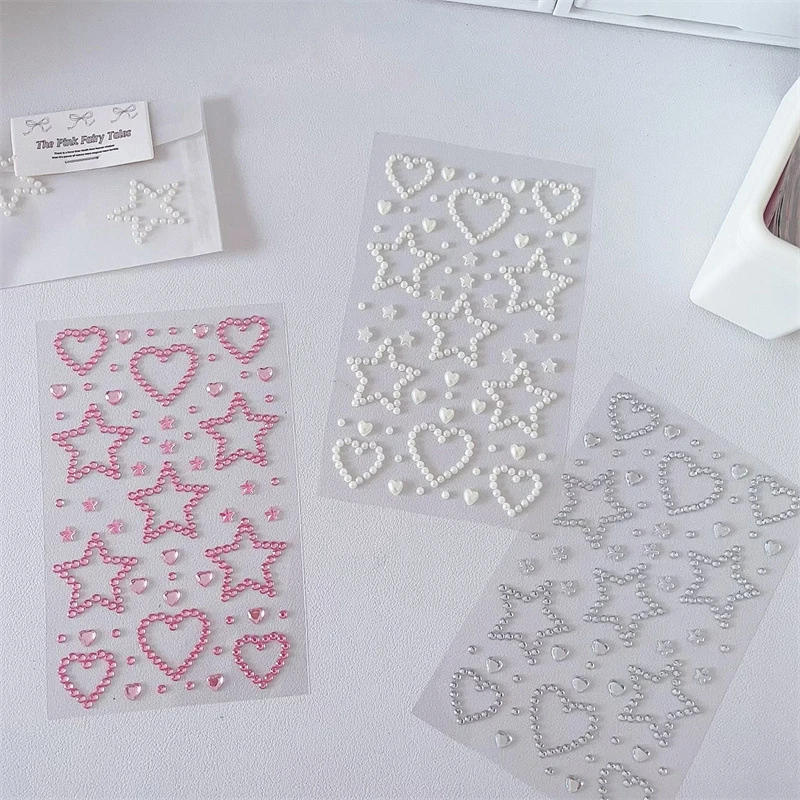 Description Picture 2 of item3D Star Heart Crystal Stickers Kids DIY Decoration Self Adhesive Jewelry Crafts Sparkly Rhinestone Stickers Girls Gifts