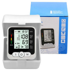 Medical Digital LCD Display Wrist Blood Pressure Monitor Pulse Heart Rate Monitor Tonometer Portable Automatic Sphygmomanometer