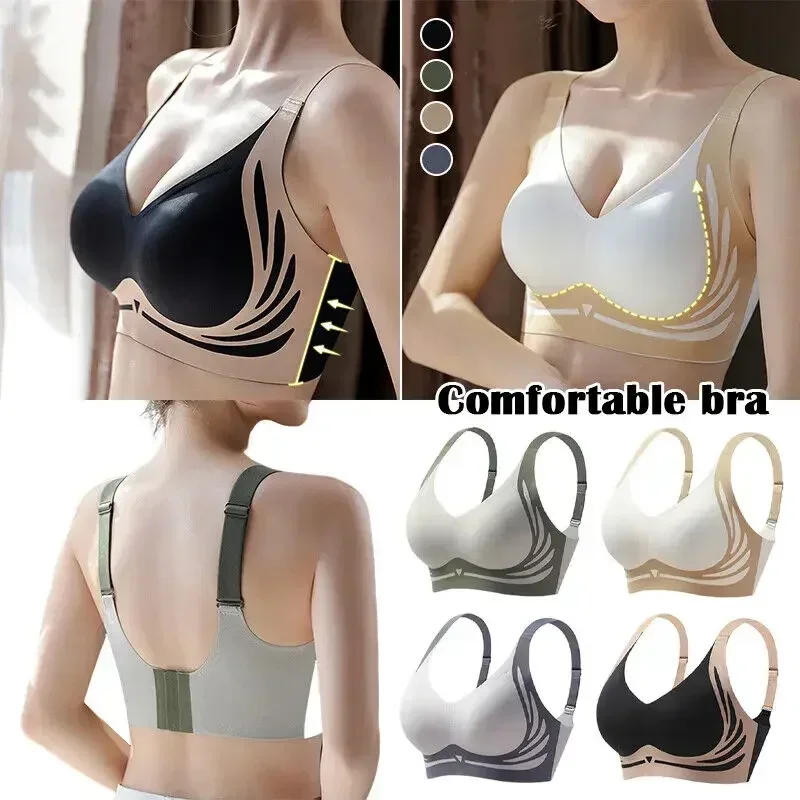 Description Picture 4 of itemWireless Push-up Super Gather Bra Women Back Smoothing Soft Support Adjustable Underwear Anti-sagging Seamless Comfy Lift-up Bra
