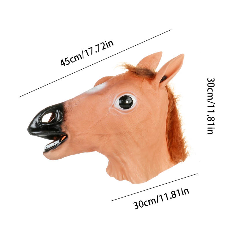 Description Picture 3 of itemNew Creative And Quirky Halloween Role-Playing Horse Head Mask Animal Head Accessories Party Performance Props