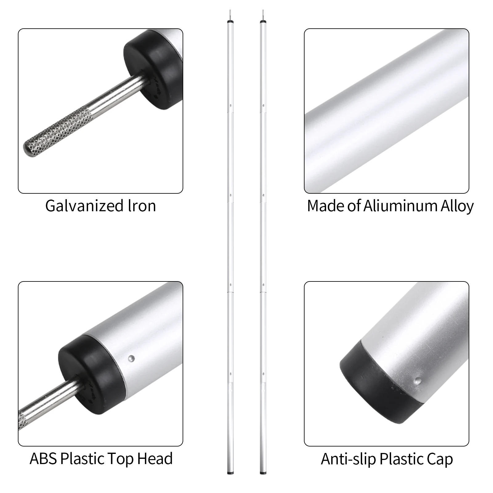 Description Picture 4 of itemSet of 2 197CM Telescoping Tent Poles Adjustable Tarp Poles for Trap Sun Sails Canopy Awning Shelter Hiking Shade Accessories