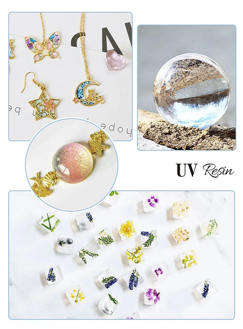 Description Picture 4 of itemUV Resin Glue 20g/50g/100g Epoxy Resin and UV Lamp High Transparency Fast Drying and High Hardness for DIY Jewelry