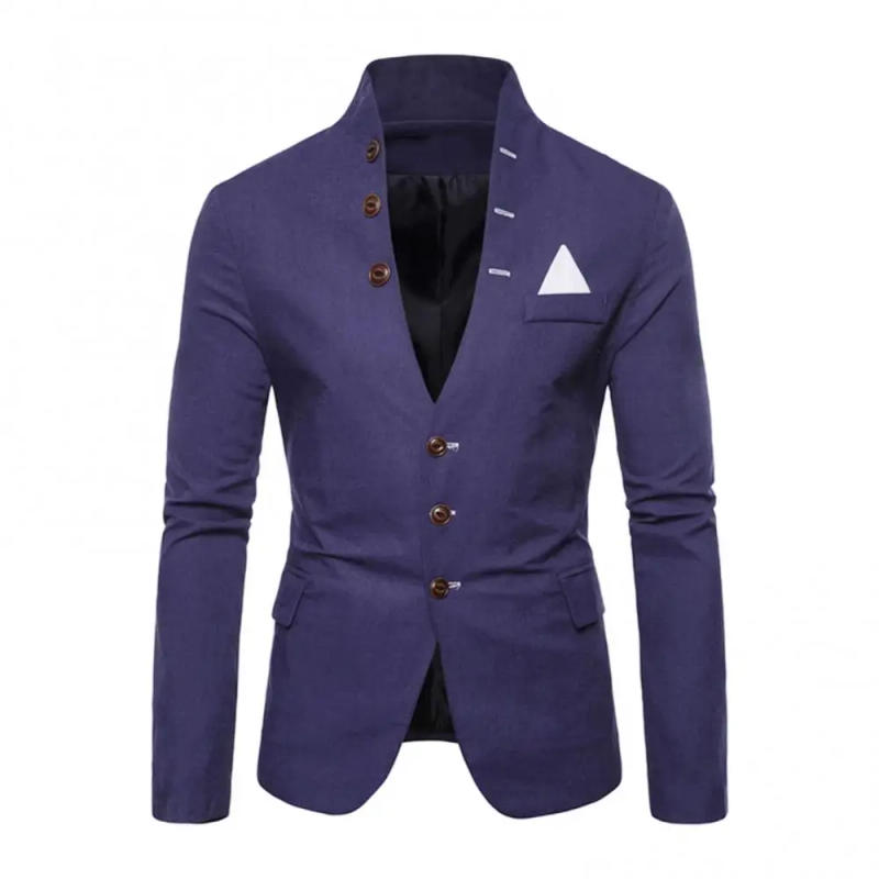 Description Picture 6 of itemMen Sl-im Fits Social Blazer Spring Autumn Fashion Solid Wedding Dress Jacket Men Casual Business Male Suit Jacket Blazer Gentle