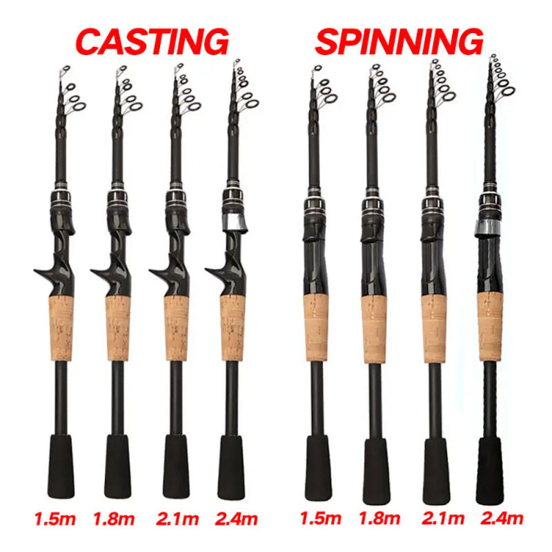 Description Picture 3 of itemBaitcasting Lure Fishing Rod Spinning Telescopic 8g-25g Wooden Handle Carbon Casting Fishing Tackle Professional Light-weight