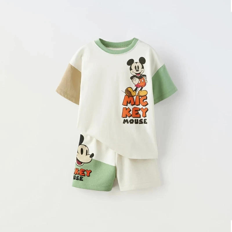 Description Picture 3 of itemCartoon Full Print Tracksuits Children Fashion Casual Tshirt+shorts Disney Summer New Clothing 2pcs Toddler Trendy Tracksuits