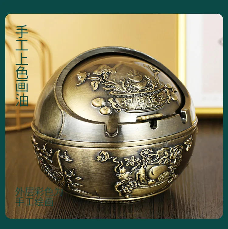 Description Picture 6 of itemAshtray Home Living Room Creative and Personalized Trend with Lid Anti Fly Ash and Anti Smoke Flavor Ashtray Decoration