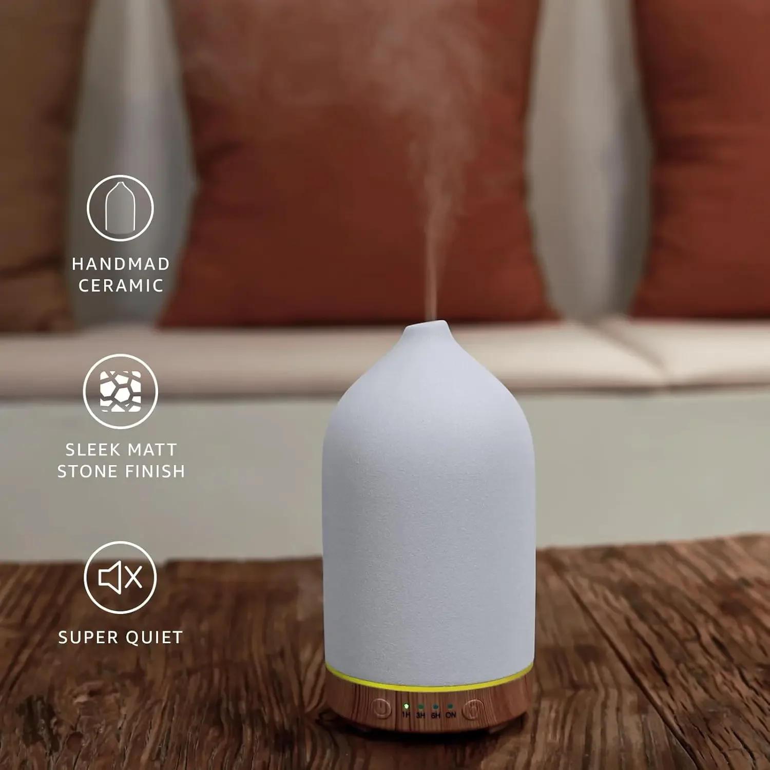 Description Picture 5 of itemEssential Oil Diffuser 100ml Ceramic Ultrasonic Aroma  Diffuser Humidifier Timer Setting 7 LED Colors Changing Lights For Home