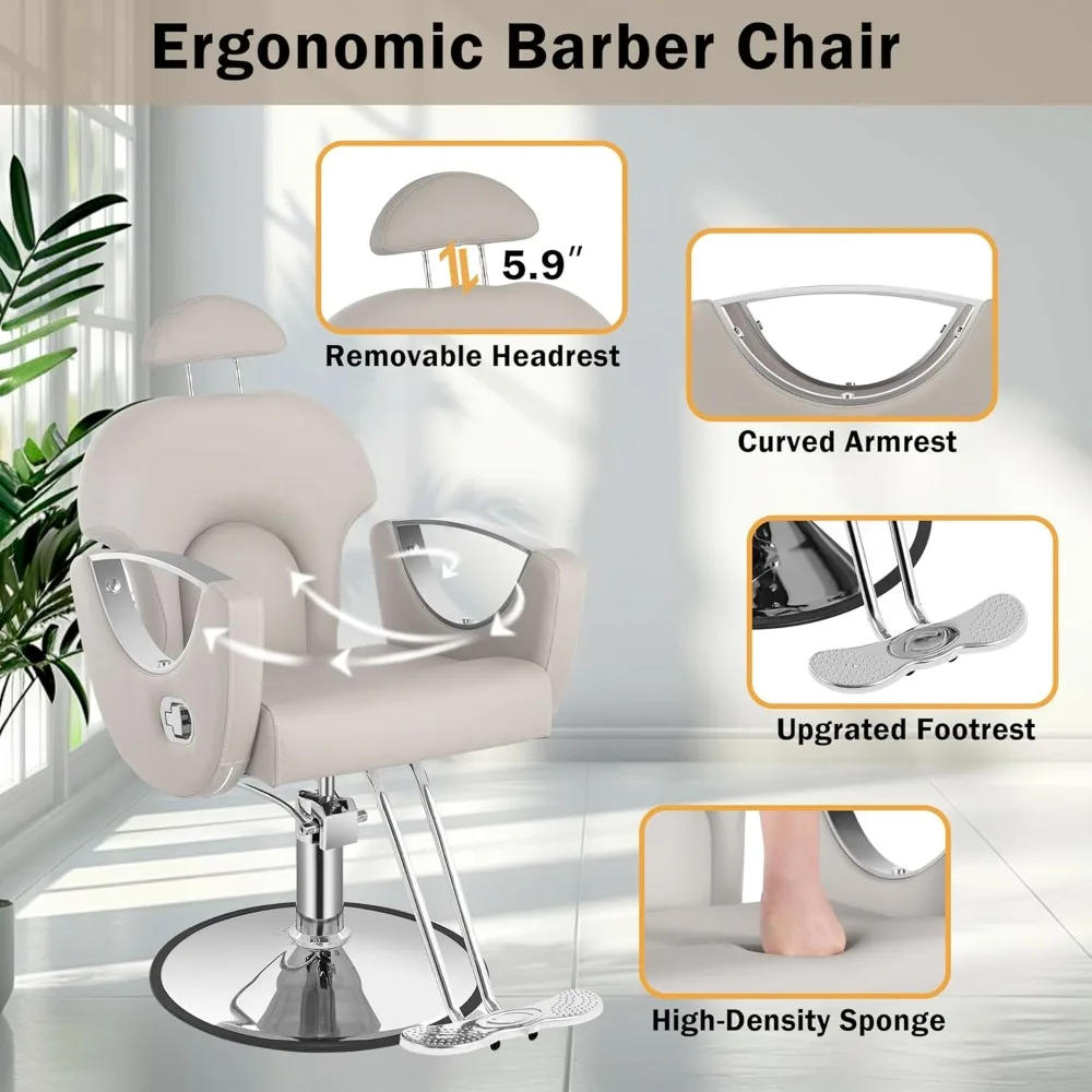 Description Picture 3 of itemBarber Chair Salon Chair, Height Adjustable, Equipped with Professional Hydraulic PUM, Salon Barber Chair Barber Shop