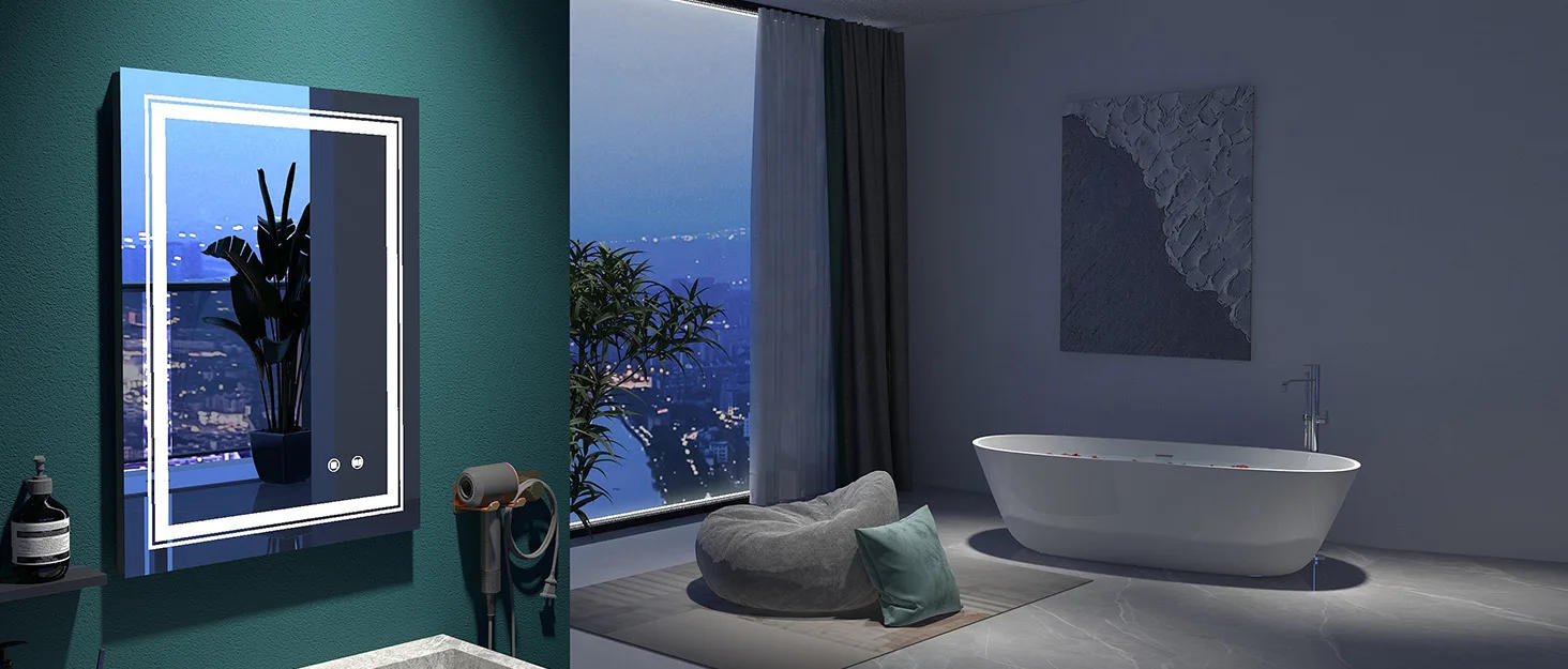 Description Picture 2 of itemMirror on Mirror Bathroom Wall Mirror, 20x30 Inch Modern Frameless Mirrors for Wall Decor Beveled Edge Rectangular for Bedroom