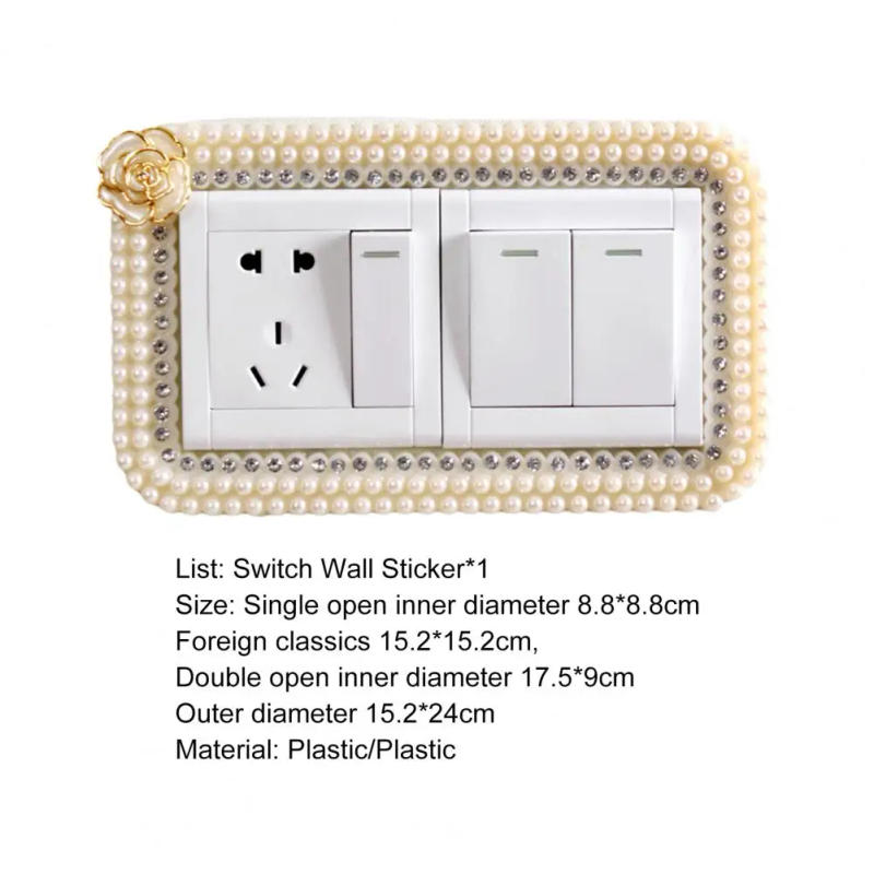 Description Picture 4 of itemWall sticker switch stickergold and silver light switch cover single and double surround socket border rose edge home decoratio
