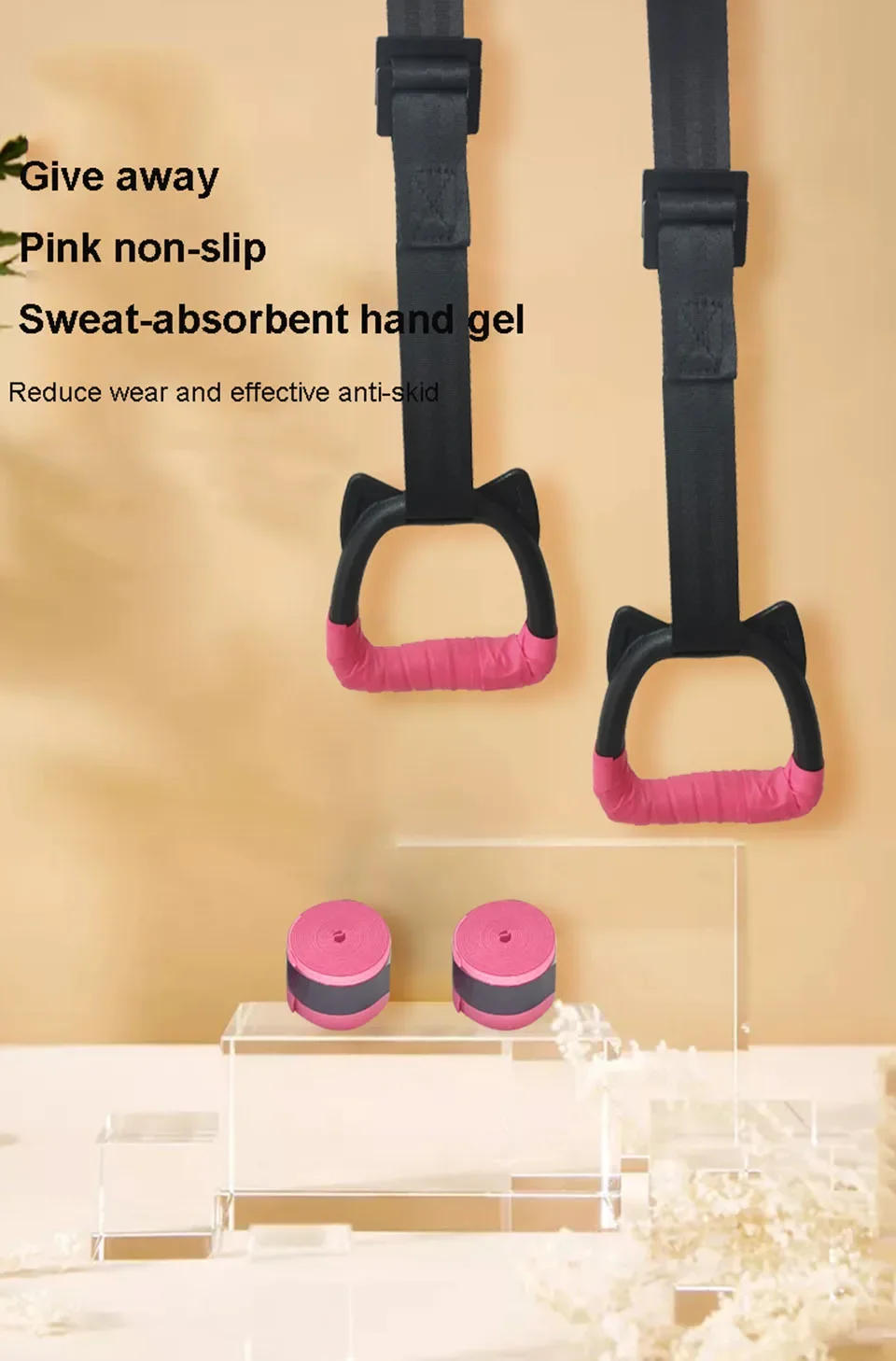 Description Picture 6 of itemHousehold Kids Gymnastic Rings Sling Ring Fitness Horizontal Bar Pull-up Indoor Sports Lumbar Traction Handle Children Fitness