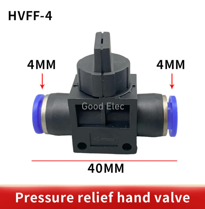 Description Picture 3 of itemHVFF Pneumatic Fittings Hand Valve 4mm-12mm Connector Quick Push For Hose Tube Limiting Speed Control
